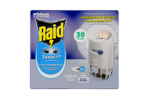 Електрофумігатор + рідина проти комарів 30 ночей Захист+ Raid 2шт