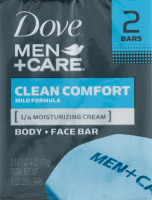 Dove Men + Care Clean Comfort Body + Face Bar - 2 CT