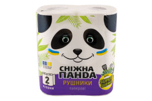 Полотенца бумажные 2-х слойные Salad Greens Сніжна панда 2шт