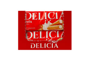 Вафлі зі смаком пряженого молока Трубочки Delicia м/у 150г