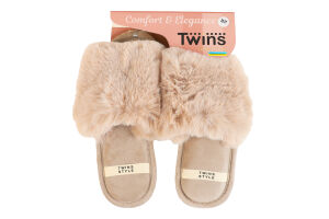Тапочки открытые домашние женские меховые Twins Home style №6440 36-40