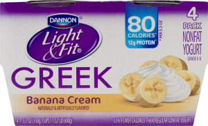 Dannon Light & Fit Greek Yogurt Banana Cream - 4 PK