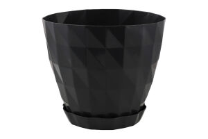 Вазон д/квітів Кристал 1,85л антрацит з підставкою Серінова