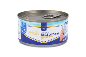 Тунец полосатый кусочками в подсолнечном масле METRO Chef ж/б 185г