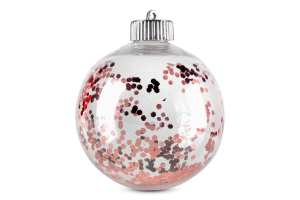 Прикраса ялинкова Куля з рожев зірками 10см 833968