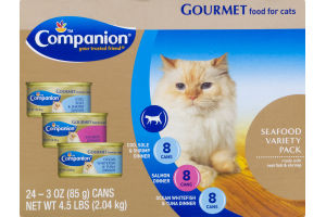 Companion Gourmet Food For Cats Seafood Variety Pack - 24 CT