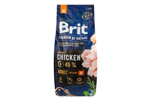 Корм сухой полноценный для взрослых собак средних пород Chicken Premium by Nature Brit м/у 15кг
