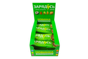 Батончик з вітаміном В12, фундуком та чорним шоколадом з підсолоджувачами Зарядись моментом Verde м/у 30г