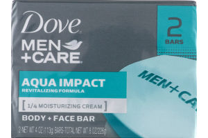 Dove Men+Care Aqua Impact Body + Face Bar - 2 CT