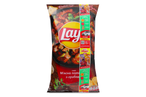 Чипсы картофельные Мясная сковорода с грибами Lay's м/у 120г