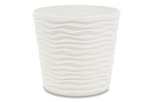 Горщик д/квітів Фьюжн 0,6л біла троянда з вставкою низький d12*11см арт115086 Алеана