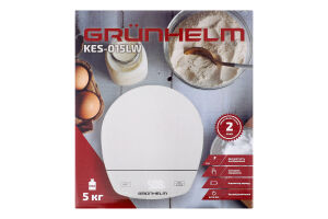 Ваги кухонні білі до 5кг Grunhelm