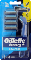 Бритва + 4 сменные кассеты Comfort Sensor 3 + Gillette 1шт