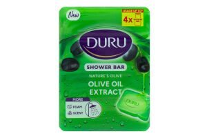 Мыло косметическое для душа с экстрактом оливкового масла Duru 4х150г