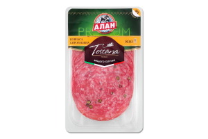 Ковбаса Тоскана Алан с/в в/ґ лоток 0.08кг