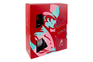 Набір Віскі 0.7л 40% Red label + 2 склянки Johnnie Walker к/у 3шт