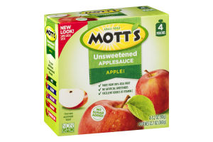 Mott's Unsweetened Applesauce Apple - 4 CT