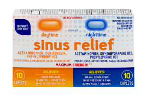 Smart Sense Sinus Relief Daytime/Nighttime Caplets - 10 CT