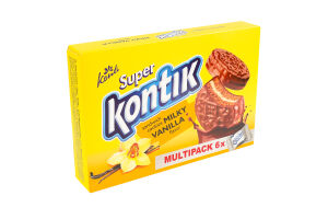 Печиво-сендвіч ванільний молочний смак Super Kontik к/у 6х45г