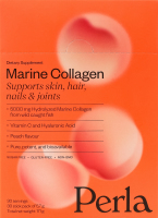 Дієтична добавка PERLA® Морський колаген зі смаком персика, 30 стіків по 5,7 г. З підсолоджувачем.