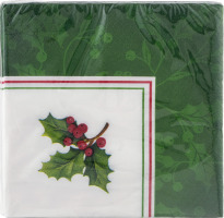 Smart Living Holiday Holly Napkins - 18 CT