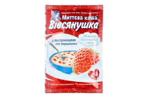 Каша вівсяна з полуницею і вершками Моментальная Овсянушка м/у 45г