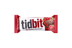 Шоколад молочний з начинкою Вишневий брауні Tidbit Roshen м/у 50г