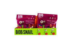 Снек фруктово-ягодный для детей от 12мес Apple-black-currant Baby Bob Snail м/у 20г