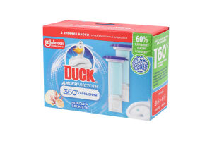 Очиститель унитаза гелевый в сменном блоке Морская свежесть Диски чистоты Duck 2х36мл