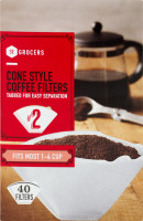 SE Grocers Cone Style Coffee Filters #2 - 40 CT