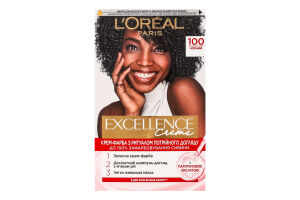 Крем-фарба д/волосся Екселенс Крем 1.00 чорний Лореаль