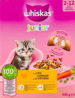 Корм сухой полнорационный для котят с курицей Junior Whiskas к/у 300г