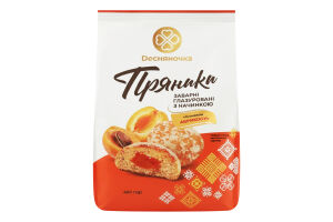 Пряники заварные глазированные с начинкой Со вкусом абрикоса Dесняночка м/у 400г