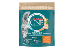 Корм сухой полнорационный для взрослых котов с высоким содержанием курицы Adult Purina One д/п 750г