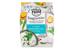 Сухарики пшеничные Сливочный соус с зеленью Baguette Flint м/у 100г