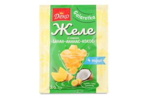 Суміш десертна Желе з смаком Банан-ананас-кокос 80г Деко