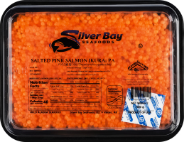 Икра горбуши быстрозамороженная соленая Silver Bay лоток 500г
