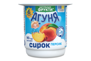 Творожок 3.9% для детей от 6мес Персик Агуня ст 90г
