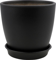 Горщик чорний матовий кераміка 13*12*1см Духм'яна піч