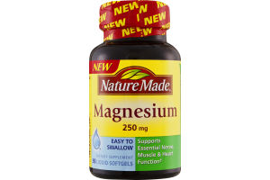 Nature Made Magnesium 250mg Dietary Supplement Liquid Softgels - 90 CT