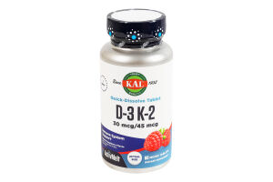 Добавка дієтична мікротаблетки малина D3 + K2 KAL 60шт
