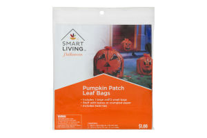 Smart Living Halloween Pumpkin Patch Leaf Bags - 3 CT