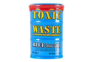 Асорті цукерок зі смаком блакитний лимонад, цукрова вата, блутті-фрутті, виноград Конкорд Синя бочка Toxic Waste п/б 42г