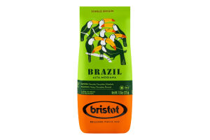 Кава Brasile моносорт в зернах смажена 225г м/у Bristot