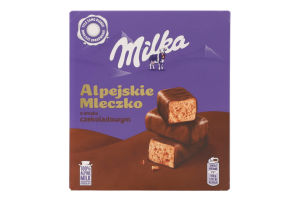 Цукерки глазуровані молочним шоколадом зі збивним корпусом зі смаком шоколаду Alpejskie mleczko Milka к/у 330г