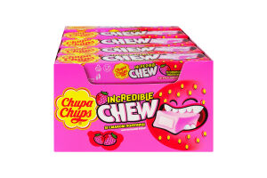 Конфеты жевательные со вкусом клубники Incredible chew Chupa Chups м/у 45г