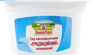 Сир кисломолочний нежирний Традиційний Звени Гора лоток 400г