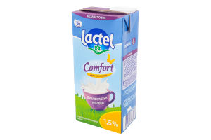 Молоко 1.5% безлактозне ультрапастеризоване Комфорт Lactel т/п 1000г
