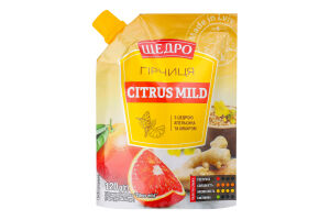 Горчица с цедрой апельсина и имбирем Citrus mild Щедро д/п 120г