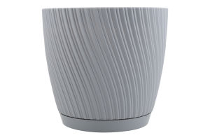 Горщик для рослин з підставкою FORM-plastic 4550 Mika d 15 платінум И031
